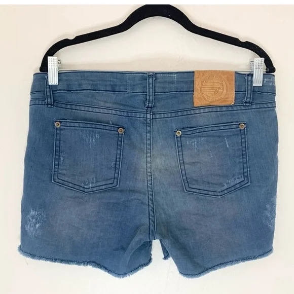 Aviator Nation Denim Jean Cutoff Raw Hem Distressed Shorts Size 29 - Picture 4 of 6